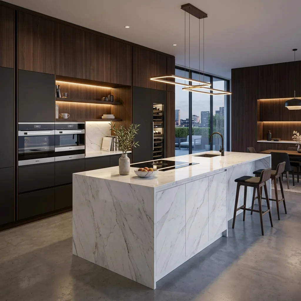 Kapaklı modern mutfak dolabı tasarımı